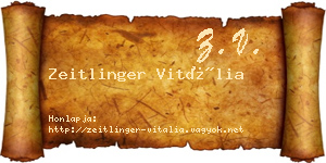 Zeitlinger Vitália névjegykártya